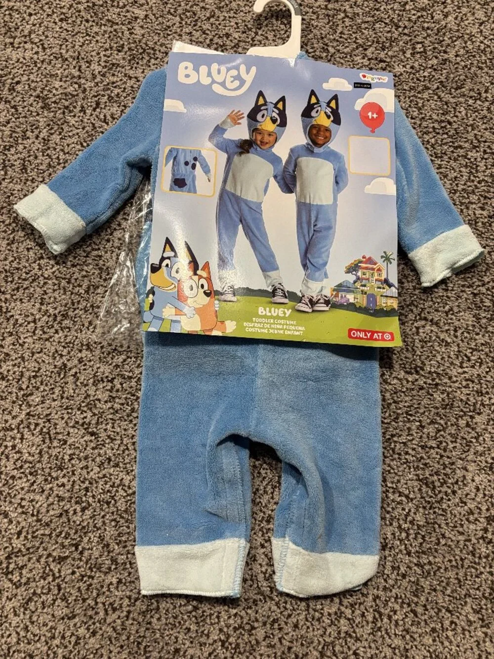 Bluey Halloween Costume 2T Blue Fleece Jumpsuit 2 Pc Toddler Unisex Dog Cartoon